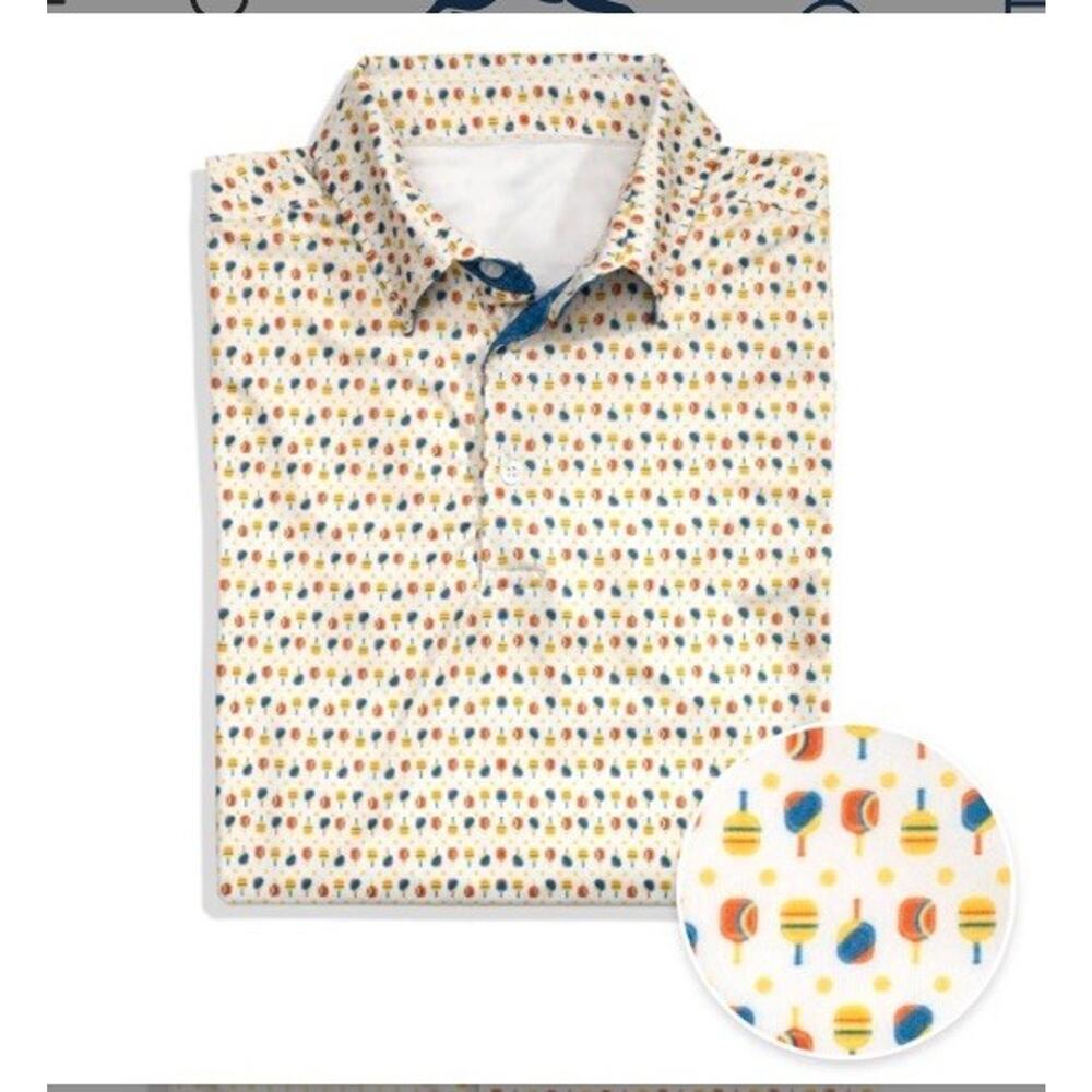 Chalktalks Sports Pickleball Polo Men’s Sz S NWT Colorful Short Sleeve paddles‎